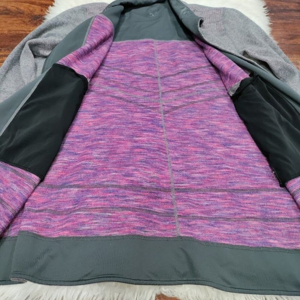 Title Nine Swacket Womens Size L Full Zip Tunic Sweater Jacket Gray Purple Pink - Picture 7 of 15